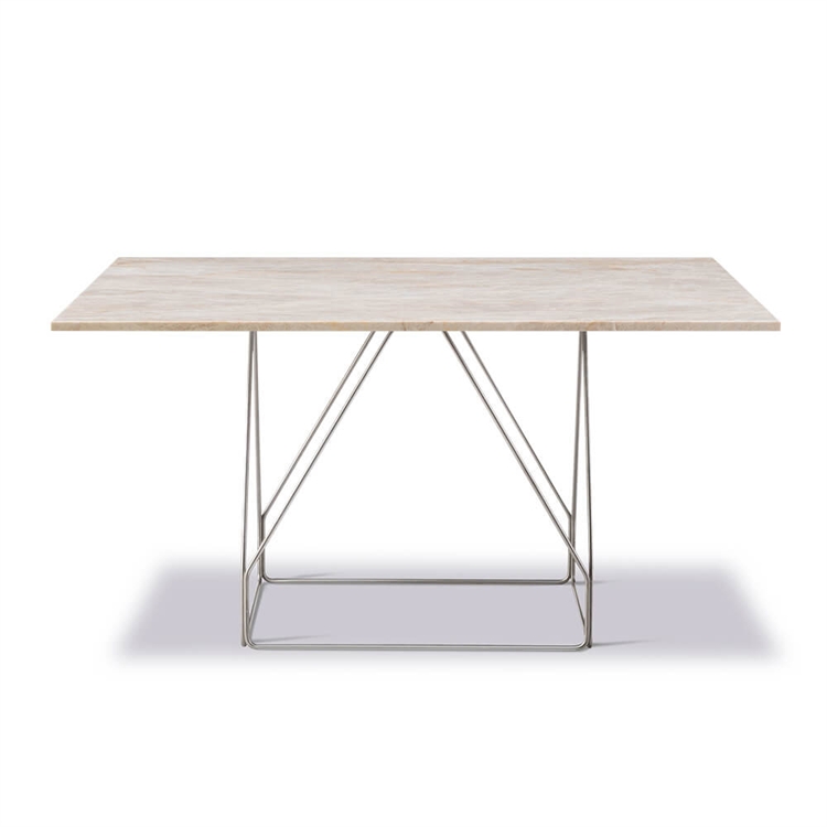 Fredericia Furniture JG Bord 140x140 - IVORY QUARTZ SEAT