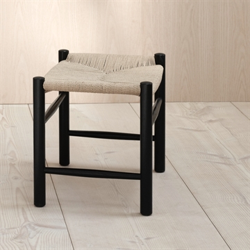 Fredericia Furniture Wegner J16 Pall - Svartlackerad Ek / Naturflätad