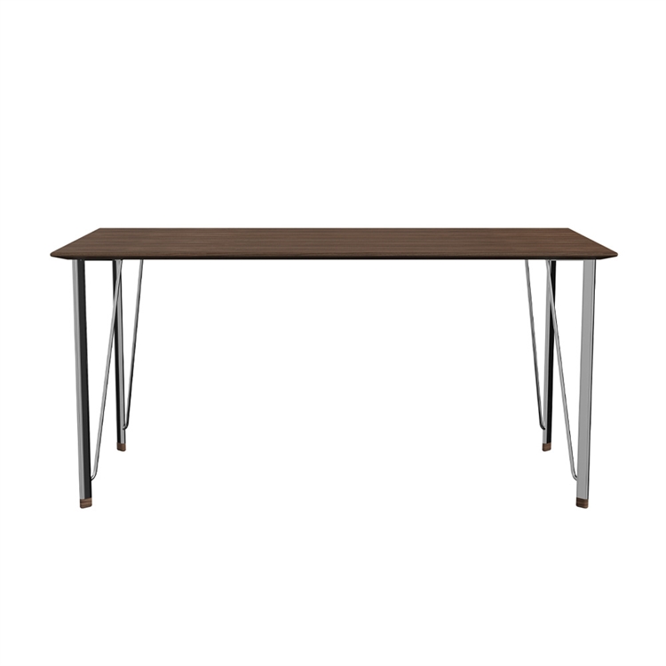 Fritz Hansen FH3605DE Without Draw Skrivebord Lacquered Walnut/Chrome