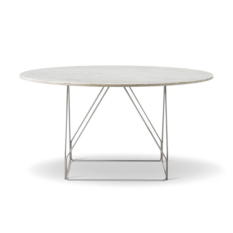 Fredericia Furniture JG Bord Ø140 - IVORY QUARTZ SEAT