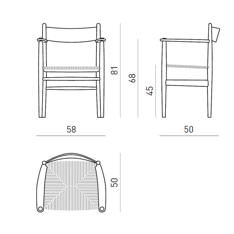 Carl Hansen og Søn CH37 Matbord stol - mått