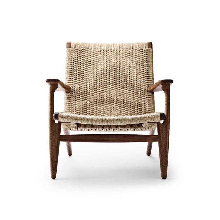 Carl Hansen & Søn CH25 Wegner Lounge Chair - Valnötsolja/Naturlig flätad